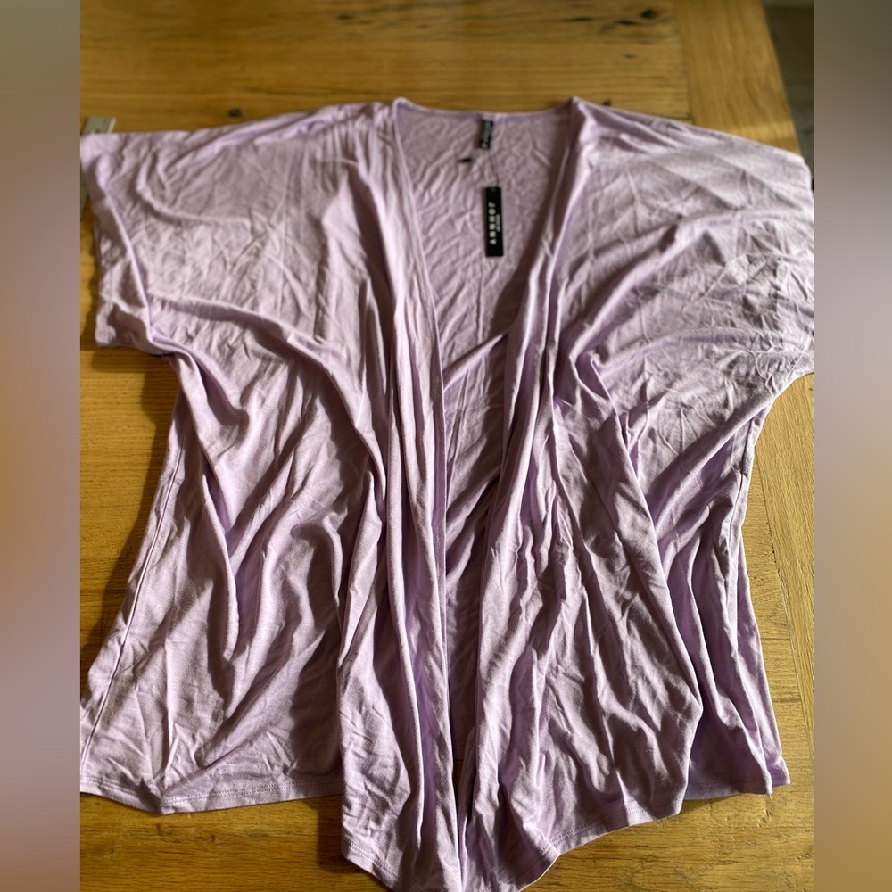 Johnny Short Sleeve  Light Open Cardigan Purple Women’s XL NWT‎